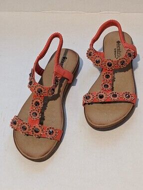 Patrizia Talitha  T-Strap Summer Coral Sandals By Spring Step Sz 8